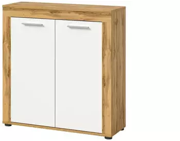 xonox.home Jam Highboard wei&szlig; / Wotan Eiche 80x88x35cm (X8BK6T20)