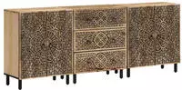 vidaXL Beistellschr&auml;nke 3 Stk. 60x33x75 cm Massivholz Mango