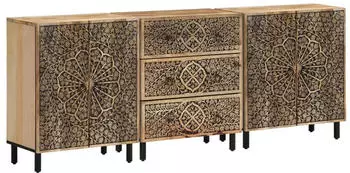 vidaXL Beistellschr&auml;nke 3er-Set Massives Mangoholz 60x33x75cm (3206306)