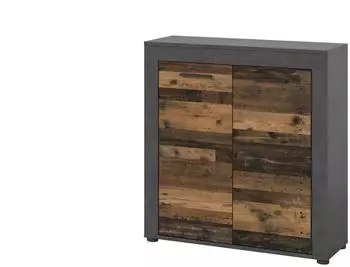 xonox.home Jam Highboard Old Wood / Matera, 2 F&auml;cher, 80x88x35cm (X8BB4T20)