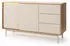 Beautysofa Terra Kommode 2 Türen, 3 Schubladen, Kaschmir/Eiche, 140x77x40cm