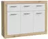Forte Baccio Sideboard 3 Türen 3 Schubladen Artisan Eiche/Weiß 117,9x91,5x34cm (54190440-0)
