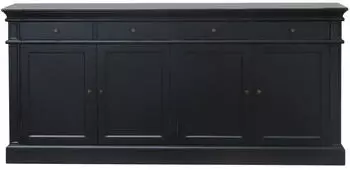 ebuy24 Amaretta Sideboard 4 T&uuml;ren 4 Schubladen 186x86cm Antik Schwarz (29-3840)