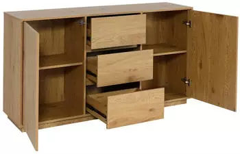 MCW Sideboard J78 mit Schublade Soft-Close MDF Eiche-Optik 86x160x40cm (MCW-J78)