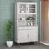 vidaXL MOLDE Highboard-Oberteil Massivholz Kiefer Weiß 90x35x100cm (350550)