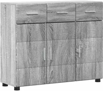 vidaXL Sideboard Graues Sonoma 88,5x30,5x73cm Holzwerkstoff