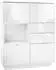 Vladon Metro Highboard 4 Türen, 2 Schubladen, Weiß Hochglanz (103x123x37,5cm)