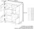 Vladon Metro Highboard 4 Türen, 2 Schubladen, Weiß Hochglanz (103x123x37,5cm)