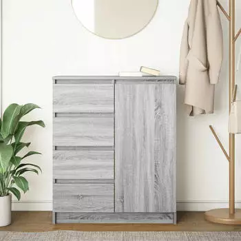 vidaXL Sideboard mit Schubladen Grau Sonoma 71x35x84cm Holzwerkstoff (861585)