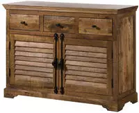 Sideboard Mango 120x45x90 Dunkelbraun Ge&ouml;lt Rodez 120