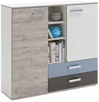 FMD Nona 4 Kommode 117cm wei&szlig;/Sandeiche (291370-0)