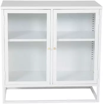 Venture Home Bakal Sideboard 2 Glast&uuml;ren, Metall/Glas, Wei&szlig;, 85x85x40cm (7350107087873)