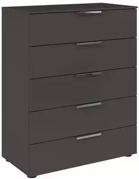 Rauch Flipp Kommode 5 Schubladen Softclose Graphit/Chrom 80x100x42cm