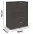 Rauch Flipp Kommode 5 Schubladen Softclose Graphit/Chrom 80x100x42cm