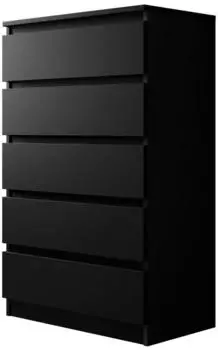 Mirjan24 Malwa M5 Highboard 5 Schubladen, 70x112x40cm, Schwarz