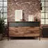Masseno Milano Sideboard 6 Schubladen 137x81x40cm Braun/Anthrazit (MILTON B KOMODA 138 6S CHESTNUT-ANTRACYT)