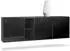 Vladon Cuba Sideboard 3 Türen, 2 offene Fächer, Schwarz matt/Hochglanz, 182x53x35cm (50006213)
