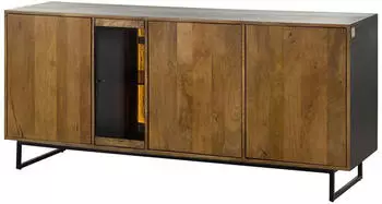 Massivmoebel24 Davis 21 Sideboard Mango / Altholz 180x47x81cm schwarz / natur lackiert (09-312-888-0021)