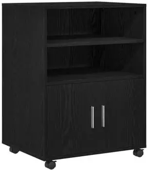 vidaXL Rollschrank mit Regal Schwarz Eichen-Optik 60x48x81cm Holzwerkstoff (869242)