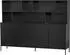 Woood Gravure Wandschrank Kiefernholz, Push-to-Open, 200x44x150cm, Schwarz