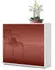 Vladon Kommode Ben 2 Türen 2 Schubladen Weiß matt/Bordeaux Hochglanz 79x74x36cm