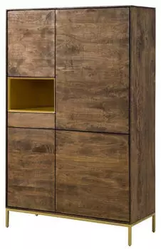 Massivmoebel24 Chicago 109 Highboard Mangoholz massiv 111x45x175cm braun ge&ouml;lt (09-310-695-1009)