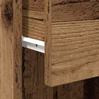 vidaXL Badezimmerschrank mit T&uuml;r Altholz-Optik 32x34x90cm Holzwerkstoff
