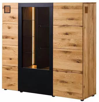 Massivmoebel24 Kitzb&uuml;hel Highboard Wildeiche 148x43,5x143cm natur ge&ouml;lt/lackiert (67-310-420-1006)