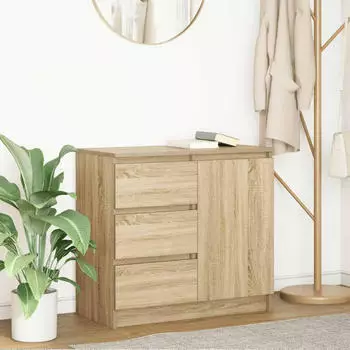 vidaXL Sideboard mit Schublade Sonoma-Eiche 71x35x65cm Holzwerkstoff (861573)