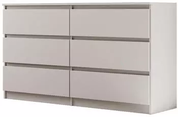 Beautysofa Lemon Schubladenkommode 6 Schubladen 140cm Kaschmir