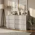 Beautysofa Lemon Schubladenkommode 6 Schubladen 140cm Kaschmir