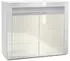 Vladon Valencia Sideboard 2 Türen, 1 offenes Fach, Weiß matt/Creme Hochglanz (50000542)