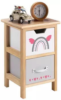 Caro M&ouml;bel ESTA Kommode Kinderzimmer Holz Natur 25x42x25cm (95998)