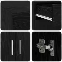 vidaXL Badschrank Schwarz Eichen-Optik 80 x 42,5 x 93,5 cm