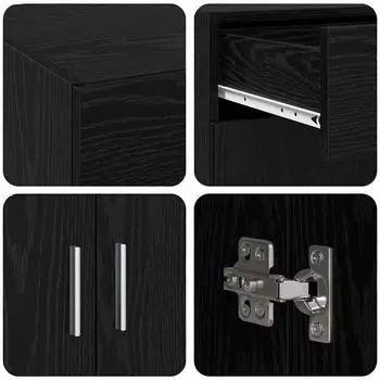 vidaXL Aufbewahrungsschrank Schwarzeiche Holzwerkstoff 80x42,5x93,5cm