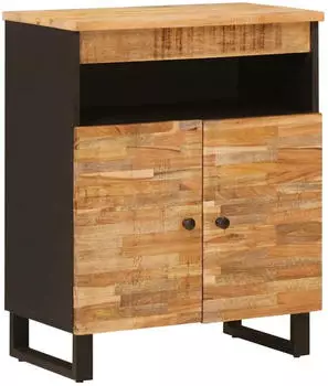 vidaXL Seitenschrank Braun 60x33,5x75cm Massivholz Mango 2 T&uuml;ren (4018321)