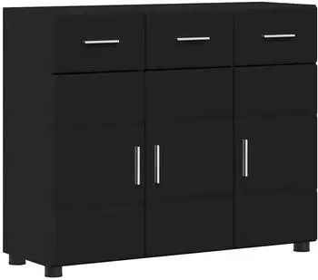 vidaXL Florin Sideboard Schwarz 88,5x30,5x73cm Holzwerkstoff
