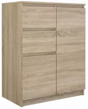CdF 2D2S Kommode 2 T&uuml;ren 2 Schubladen Sonoma Eiche 70x40x97cm