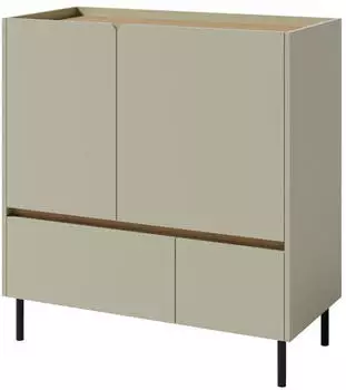 Beautysofa LICO Kommode 2 Schubladen, 2 Türen, Eukalyptus, 95x40x105cm