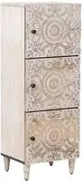 vidaXL Hochschrank mit Regal Wei&szlig; 40 x 33,5 x 110 cm Massivholz Mango