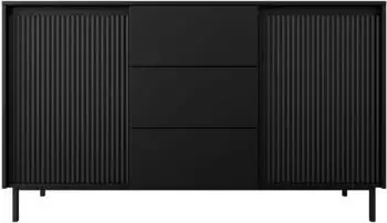 Mirjan24 Ozmi 2D3SZ Sideboard 2 Türen, 3 Schubladen, Push-to-Open, schwarz (2D3SZ)