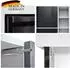 Vladon Cuba Highboard 2 Türen, 4 offene Fächer, weiß matt/schwarz hochglanz (800000608797)