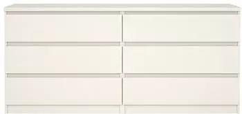 ebuy24 Noulan Kommode 6 Schubladen, wei&szlig;es Esche Dekor (07-45042)