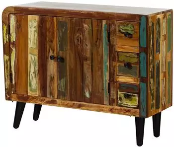 Massivmoebel24 Sixties #112 Kommode Altholz mehrfarbig lackiert, 110x40x86cm (09-330-815-0012)
