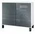 Vladon Rova V3 Kommode 4 Push-to-Open Türen, weiß matt/grau hochglanz, 92,5x84,5x35cm (50028929)