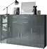 Vladon Highboard Aron 4 Türen, 2 Schubladen, anthrazit matt/grau hochglanz (166,5x106,5x35cm)