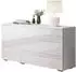 Mirjan24 Awit 110 Sideboard mit 3 Schubladen und Tür, weiß Hochglanz