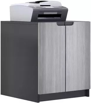Vladon Logan Druckerkommode 2 T&uuml;ren, 2 F&auml;cher, schwarz matt/Avola-Anthrazit (51x60,5x54cm)