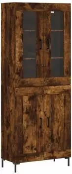 vidaXL Highboard Räuchereiche 69,5x34x180 cm Holzwerkstoff (3198342)