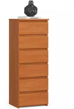 Home Collective Kommode mit 6 Schubladen, braun, 40cm breit, 109cm hoch (K4281_mfn)